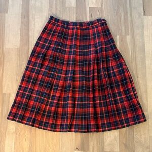 Vintage Pendleton Red and Black Plaid A-Line Skirt